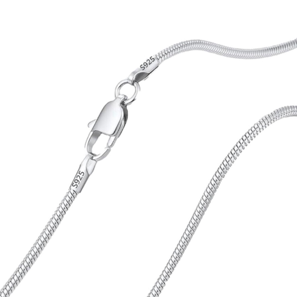 Classic Sterling Silver Snake Chain Necklace for Men with Lobster Claw Clasp NWT - Picture 2 of 3